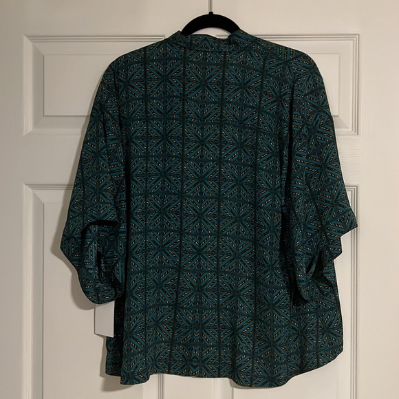 Leith Teal Colonial Geo Block Kimono - Picture 8 of 8